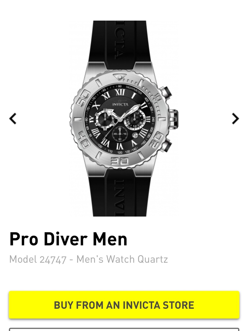 Invicta Pro Diver Men's Silver Watch Caseback